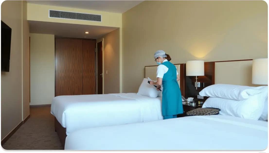 Hotel staff, especially a housekeeper who often works alone Hotel staff, especially a housekeeper who often works alone