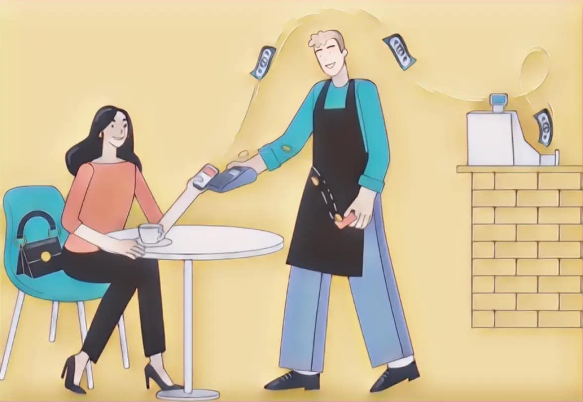 Tipping in a restaurant