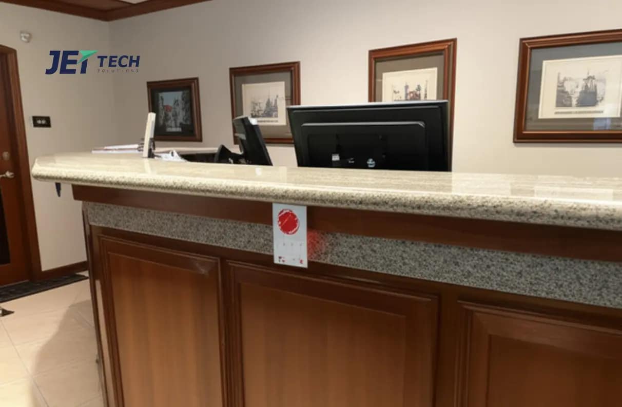 a hotel front desk