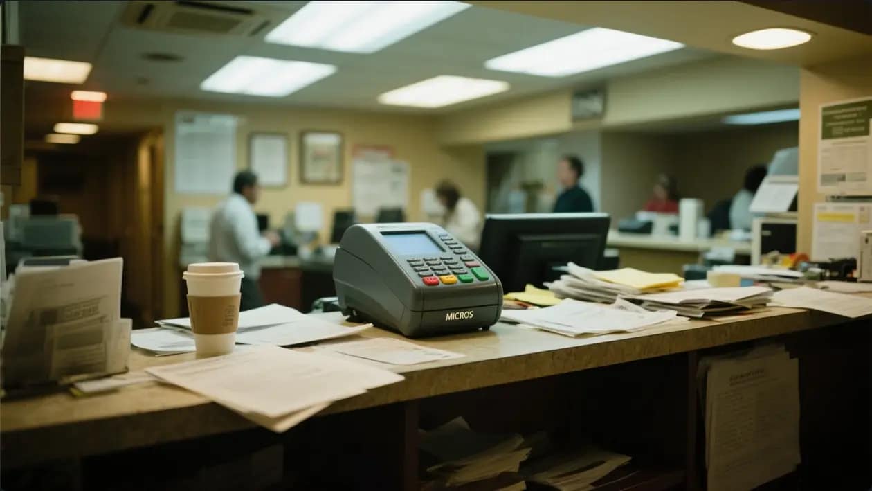 A typical hotel front desk powered by Oracle MICROS