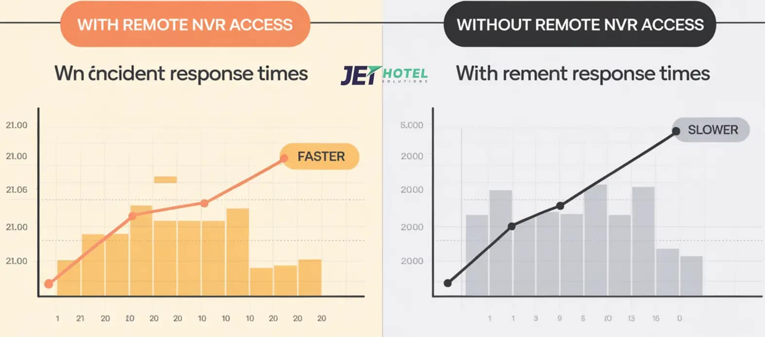 Infographic comparing incident response times with-without remote NVR access.webp