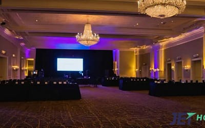 Event cabling between hotel ballroom sections