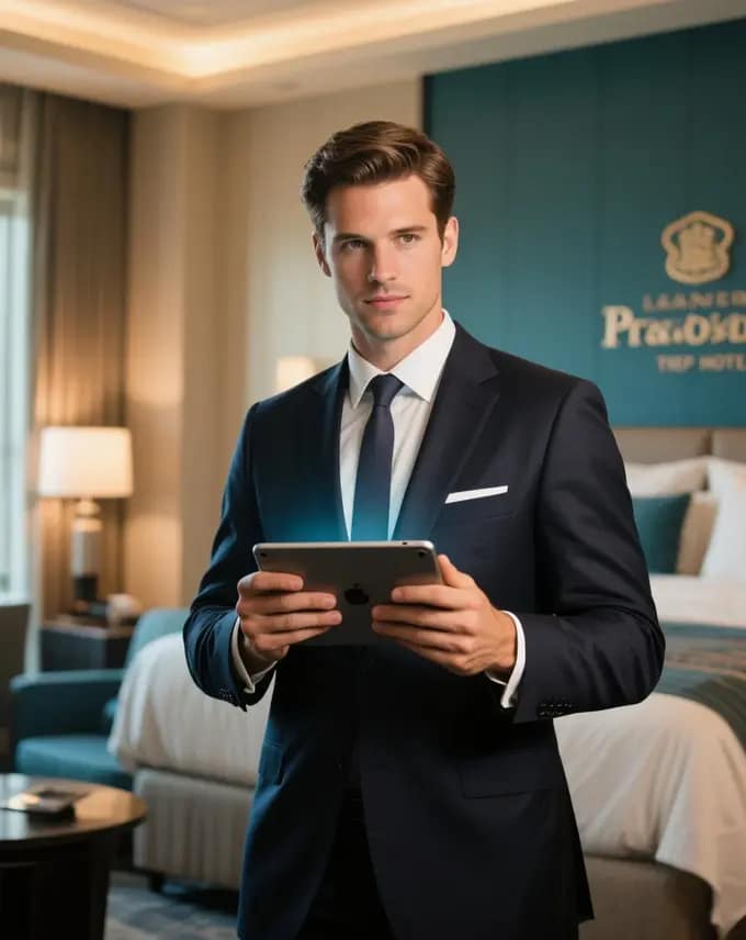 man holding an ipad man holding an ipad