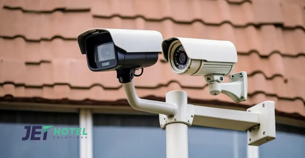 Security camera in a warehouse